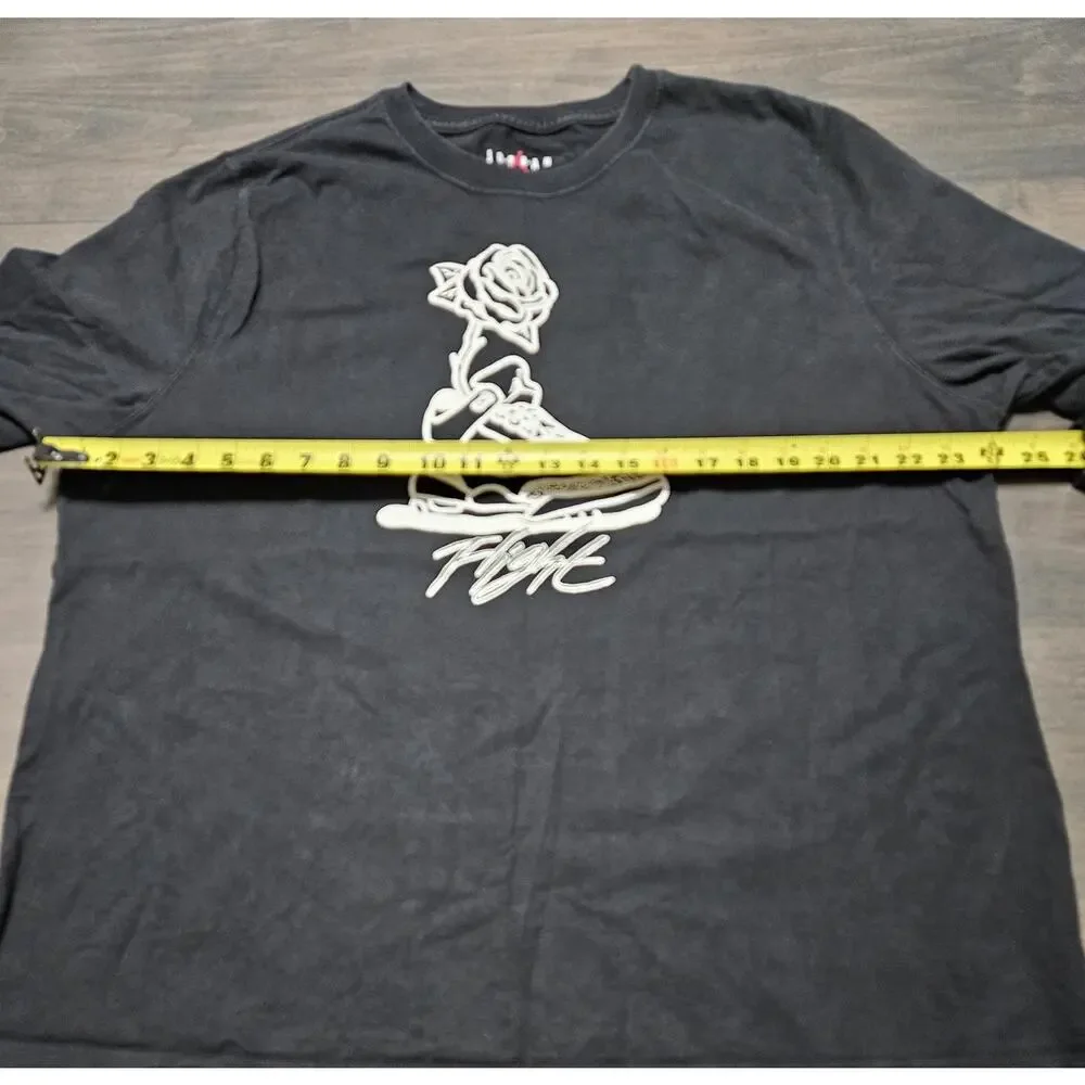 Air Jordan Black Flight Rose Shirt Size 1X Loose Fit Graphic T-shirt